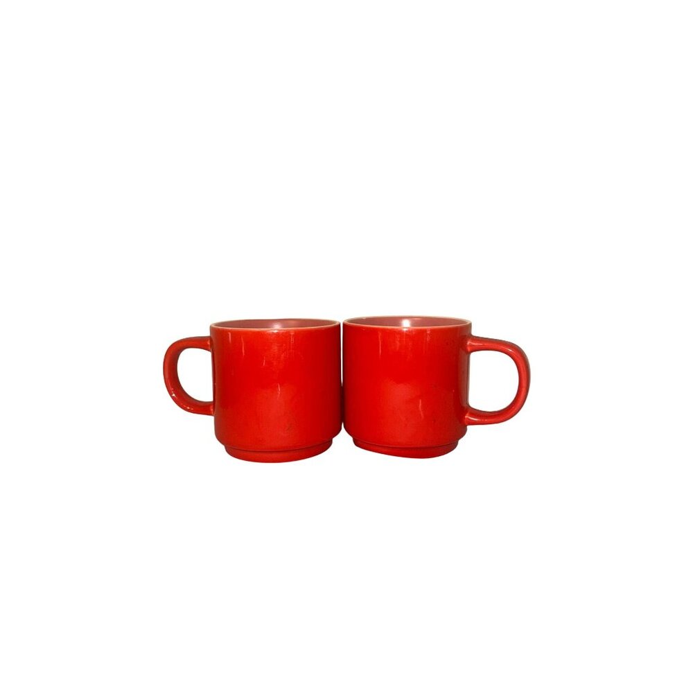 Threshold Red Stoneware Coffee Mugs Set Of 2